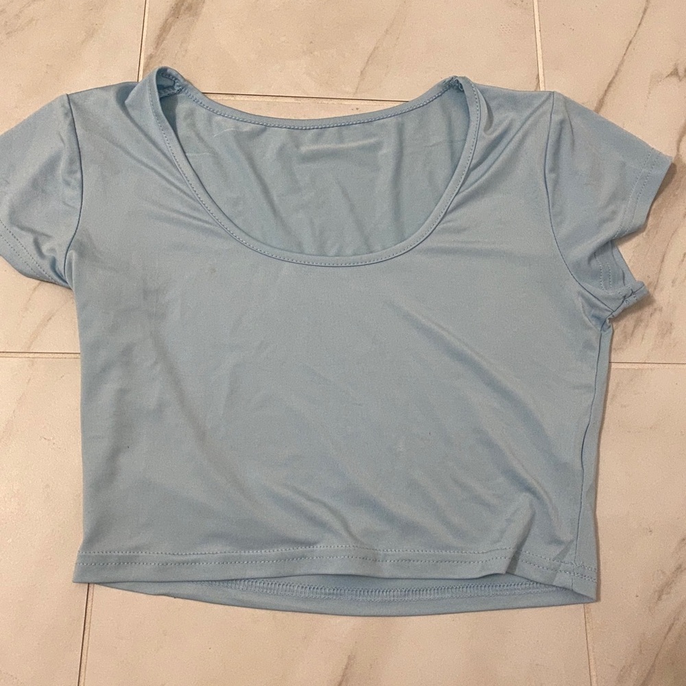 Light blue crop top